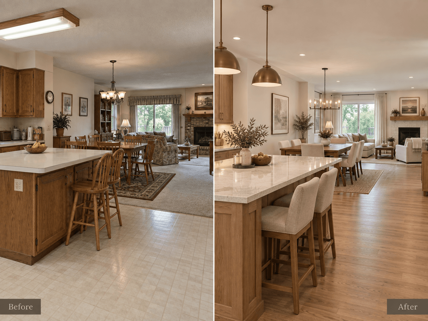 Whole-Home Modernization before and after